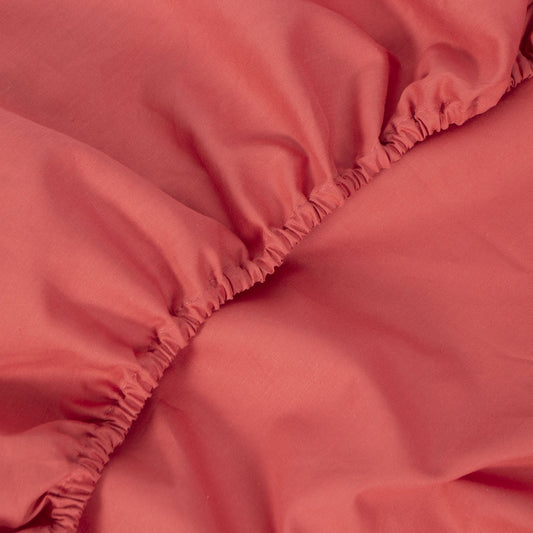 100% Cotton Red Fitted Sheet