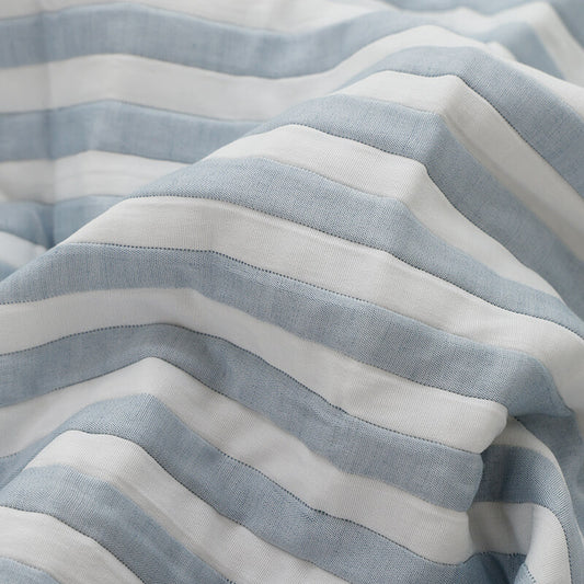Blue and White Striped Jacquard Quilt – Fresh Style and Soft Touch for Summer.