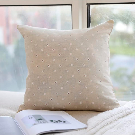 Natural Linen and Cotton cushion cover Terracotta: minimalist elegance for your home.