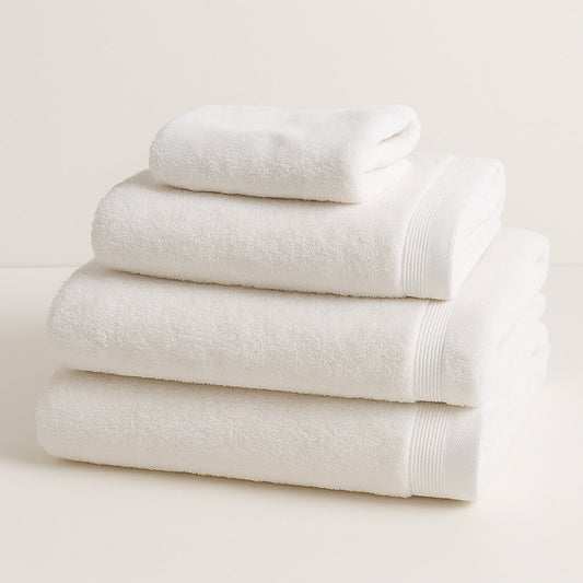100% Cotton Basic White Towel, 450 g/m², Soft and Absorbent