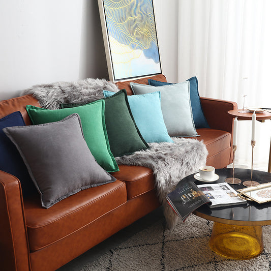 Funda de Cojín Liso. Color Verde grisaceo. - Oma Home