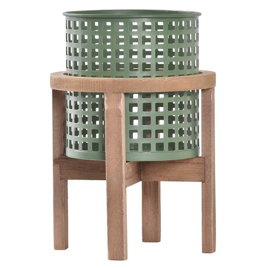 Wood and Metal Planter. Natural Elegance for Interiors and Exteriors. Strong, Durable and Easy to Clean