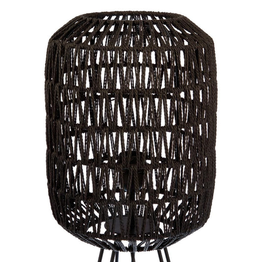 Lámpara y pantalla de metal con hilos negros. Altura 57cm - Oma Home