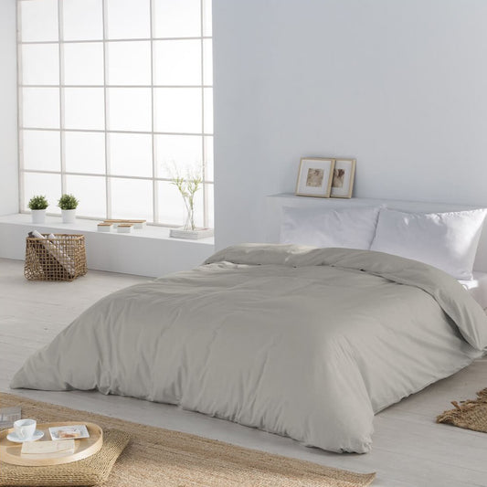 Duvet cover 100% cotton percale, 180 threads. Light gray color.
