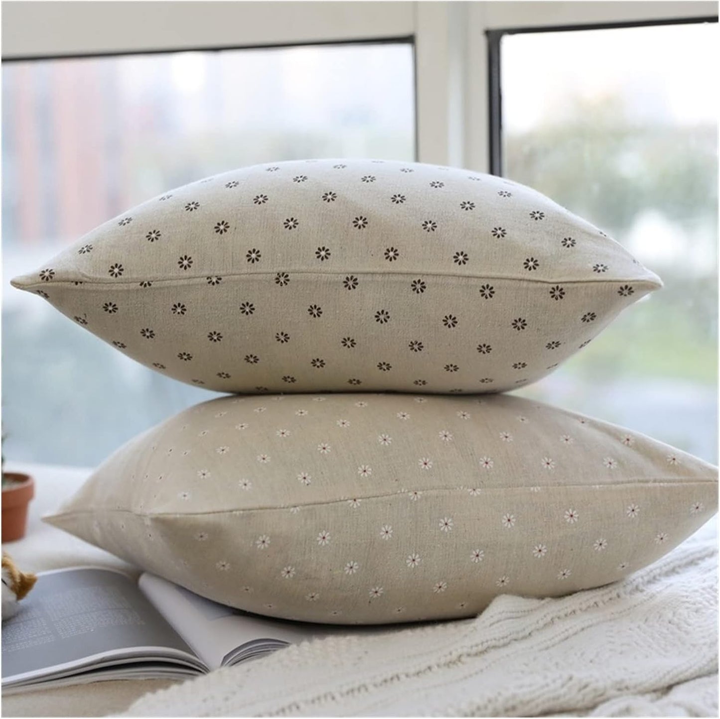 Natural Linen and Cotton cushion cover Terracotta: minimalist elegance for your home.