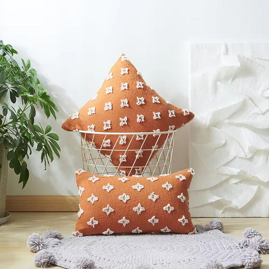 Linen and natural cotton cushion cover. Beige.
