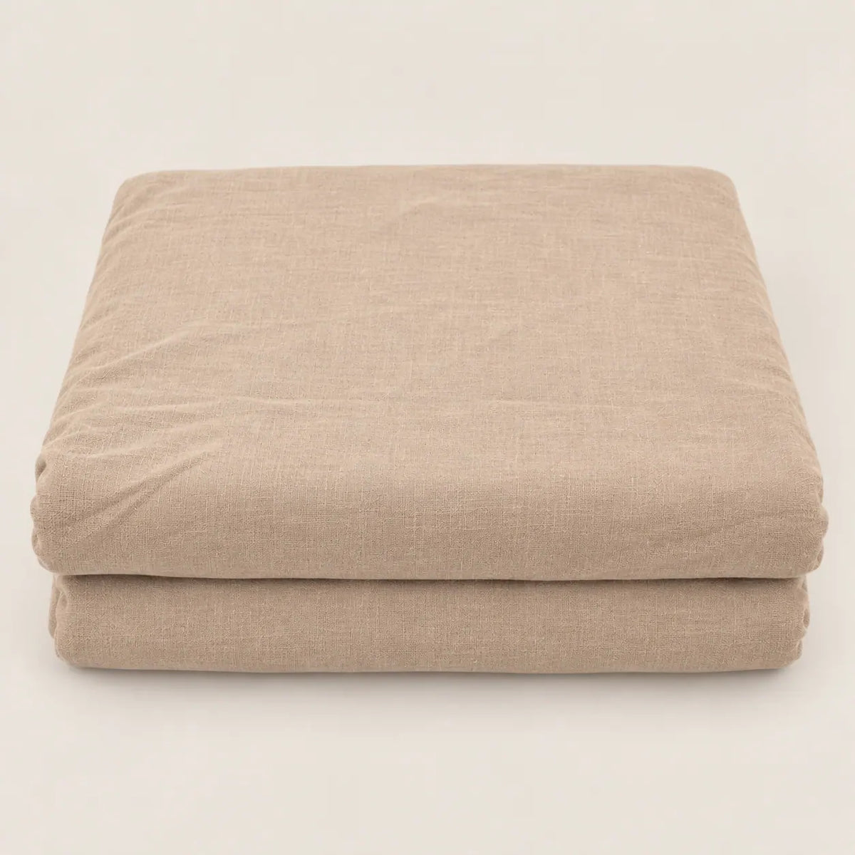 Folded 100% cotton stone brown duvet cover, 144 thread count. - Oma Home
