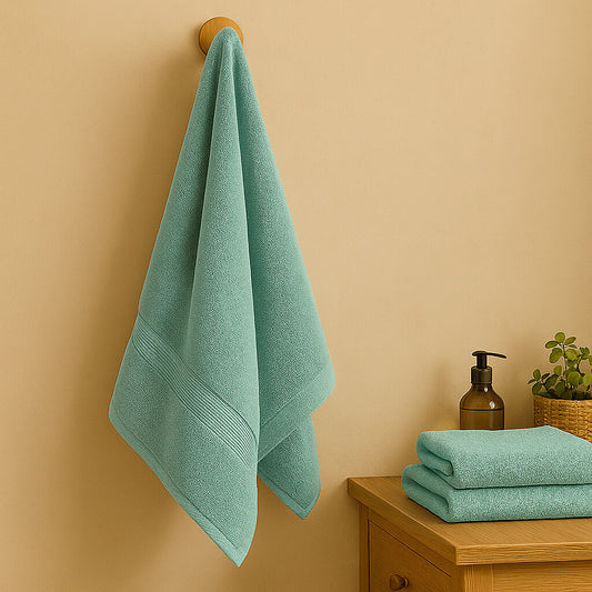 Zero Twist Towel 100% Cotton Aquamarine Blue – 600 g/m², extra soft and absorbent