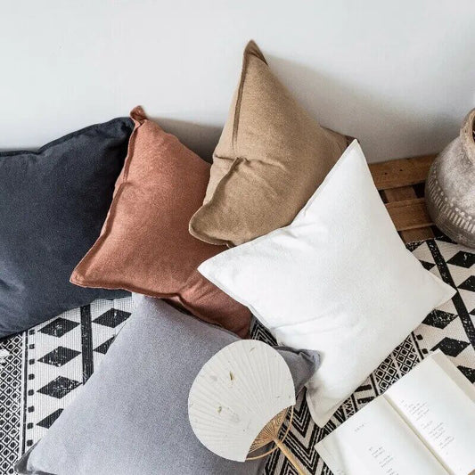 Natural Beige Linen and Cotton cushion cover: minimalist elegance for your home.