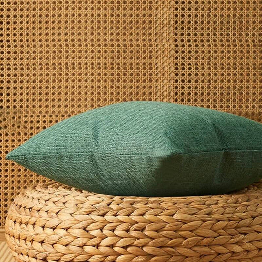 Linen and natural cotton cushion cover. Beige.
