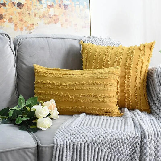Linen and natural cotton cushion cover. Beige.