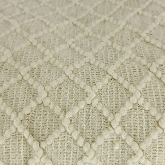 Manta de punto con flecos. Color beige. - Oma Home