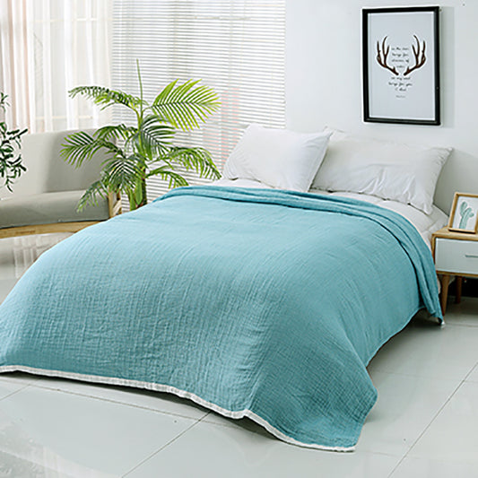 Colcha algodón color azul turquesa. - Oma Home