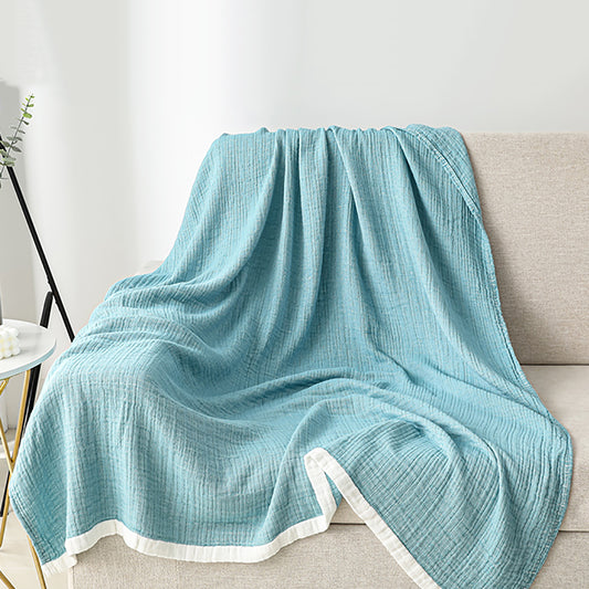 Colcha algodón color azul turquesa. - Oma Home