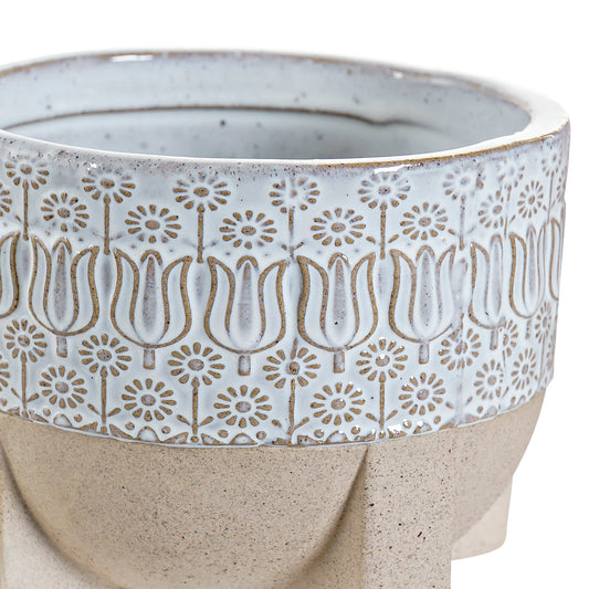 Maceta gres en color blanco. - Oma Home